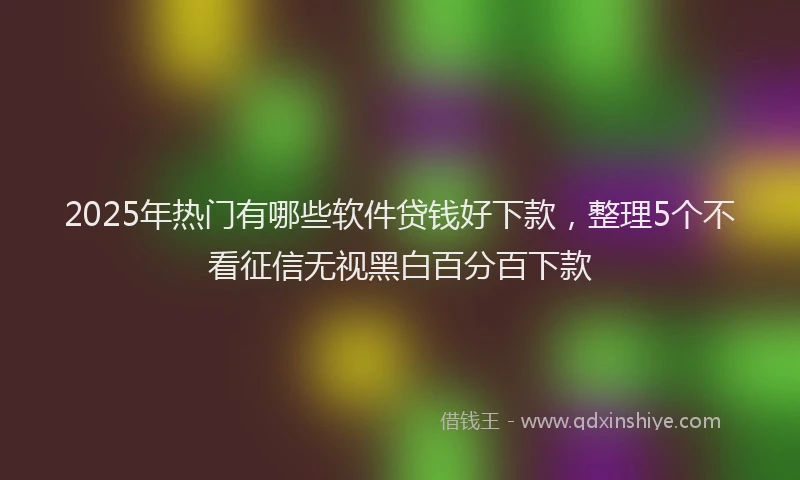 2025年热门有哪些软件贷钱好下款，整理5个不看征信无视黑白百分百下款
