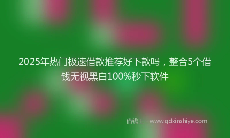 2025年热门极速借款推荐好下款吗，整合5个借钱无视黑白100%秒下软件