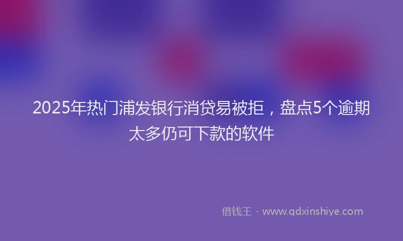 2025年热门浦发银行消贷易被拒,盘点5个逾期太多仍可下款的软件