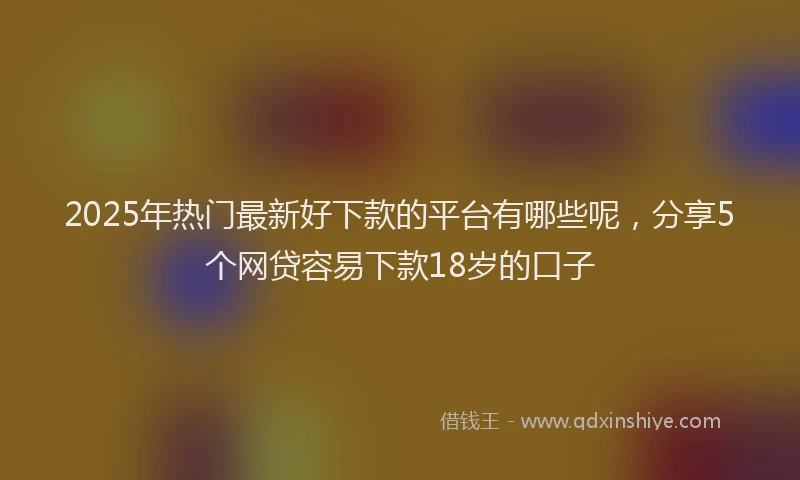 2025年热门最新好下款的平台有哪些呢，分享5个网贷容易下款18岁的口子