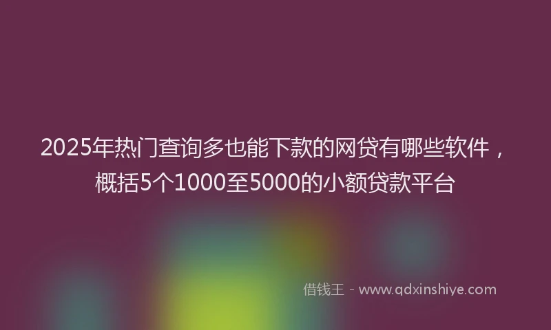 2025年热门查询多也能下款的网贷有哪些软件,概括5个1000至5000的小额贷款平台