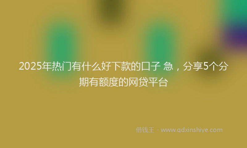 2025年热门有什么好下款的口子 急，分享5个分期有额度的网贷平台