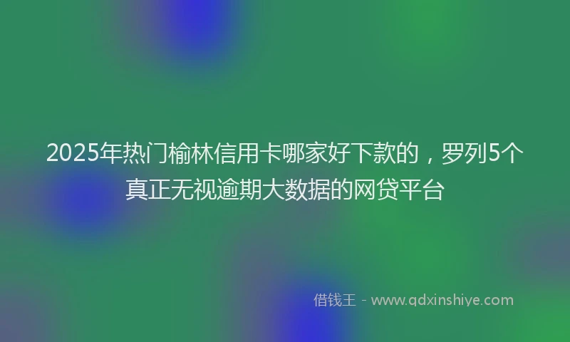 2025年热门榆林信用卡哪家好下款的,罗列5个真正无视逾期大数据的网贷平台