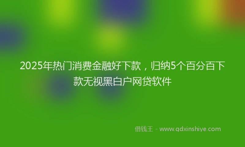 2025年热门消费金融好下款，归纳5个百分百下款无视黑白户网贷软件
