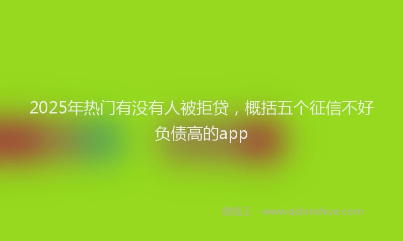 2025年热门有没有人被拒贷，概括五个征信不好负债高的app