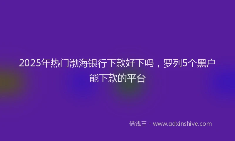 2025年热门渤海银行下款好下吗，罗列5个黑户能下款的平台