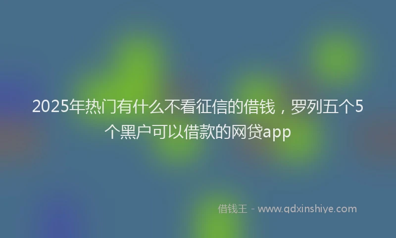2025年热门有什么不看征信的借钱，罗列五个5个黑户可以借款的网贷app