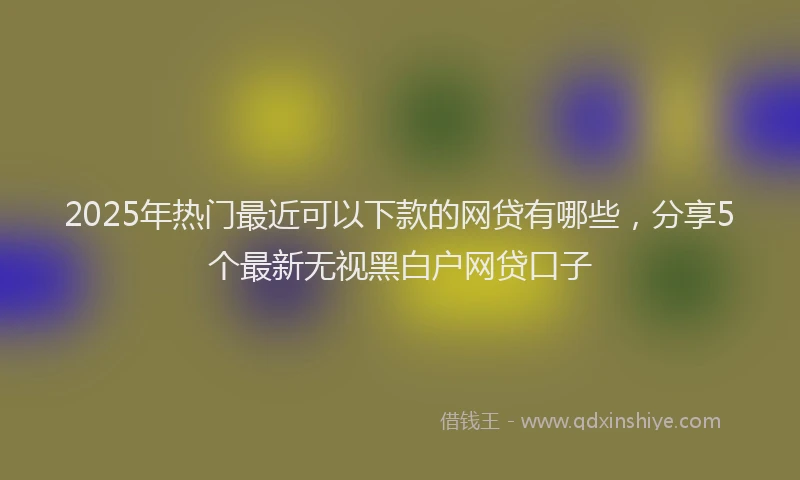2025年热门最近可以下款的网贷有哪些，分享5个最新无视黑白户网贷口子