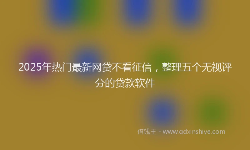 2025年热门最新网贷不看征信，整理五个无视评分的贷款软件