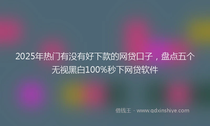 2025年热门有没有好下款的网贷口子,盘点五个无视黑白100%秒下网贷软件