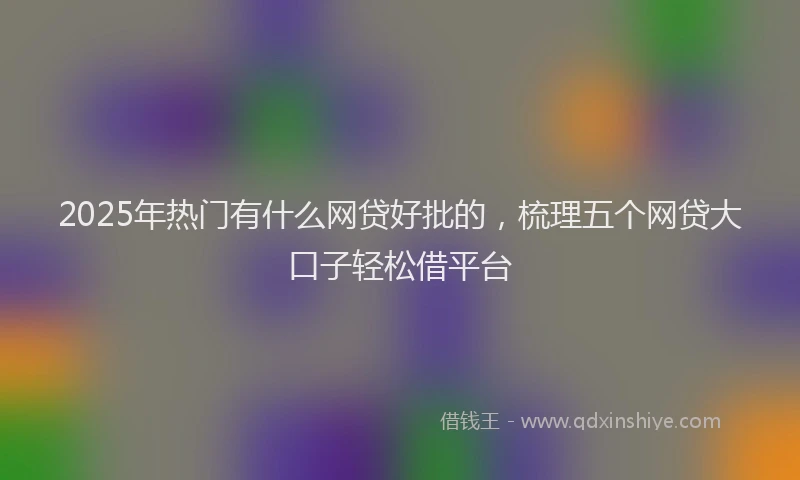 2025年热门有什么网贷好批的，梳理五个网贷大口子轻松借平台