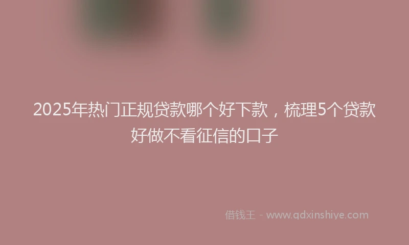 2025年热门正规贷款哪个好下款，梳理5个贷款好做不看征信的口子