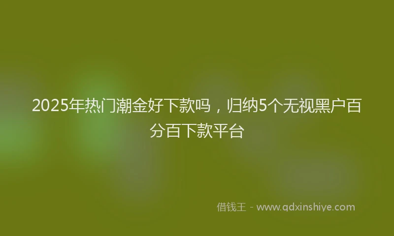 2025年热门潮金好下款吗，归纳5个无视黑户百分百下款平台
