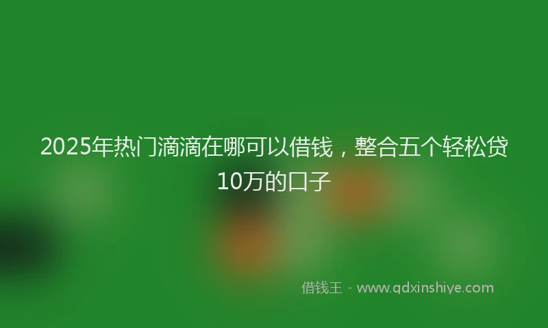 2025年热门滴滴在哪可以借钱，整合五个轻松贷10万的口子