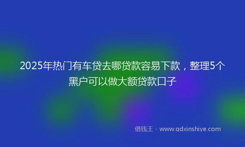2025年热门有车贷去哪贷款容易下款，整理5个黑户可以做大额贷款口子