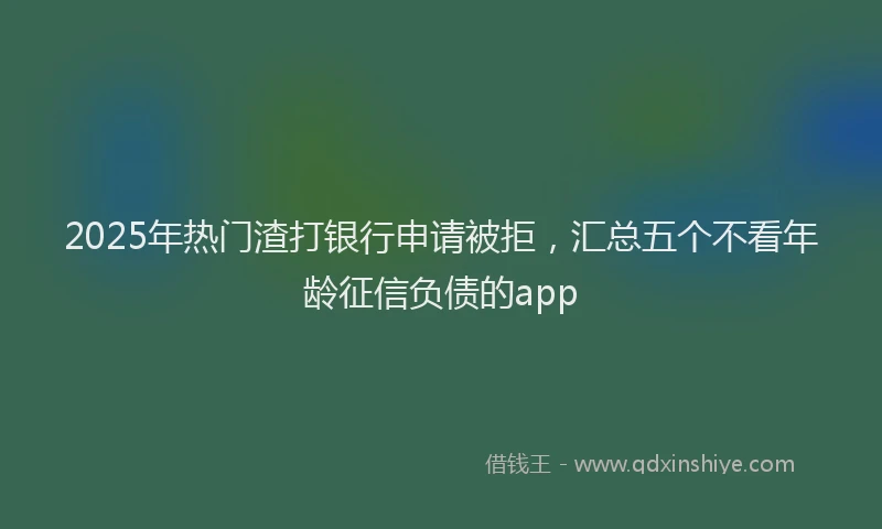 2025年热门渣打银行申请被拒，汇总五个不看年龄征信负债的app