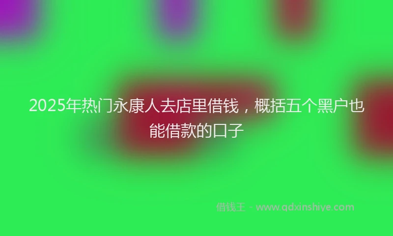 2025年热门永康人去店里借钱，概括五个黑户也能借款的口子