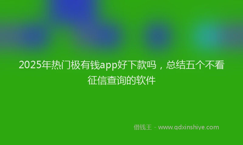 2025年热门极有钱app好下款吗,总结五个不看征信查询的软件
