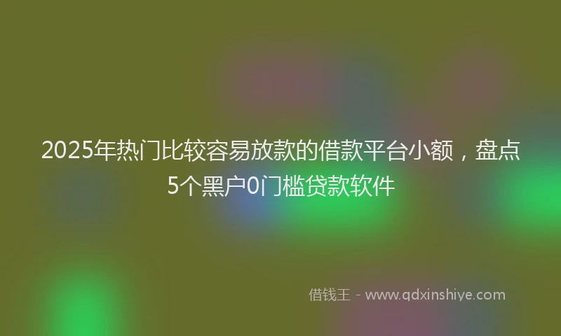 2025年热门比较容易放款的借款平台小额，盘点5个黑户0门槛贷款软件