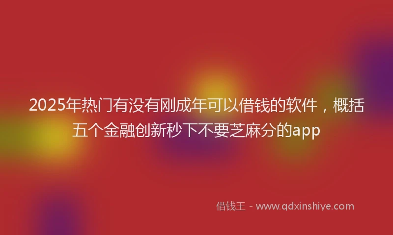 2025年热门有没有刚成年可以借钱的软件，概括五个金融创新秒下不要芝麻分的app