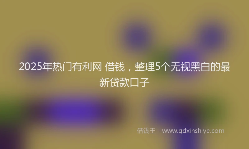 2025年热门有利网 借钱，整理5个无视黑白的最新贷款口子