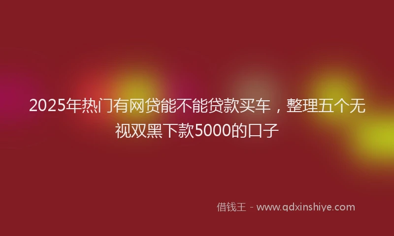 2025年热门有网贷能不能贷款买车，整理五个无视双黑下款5000的口子