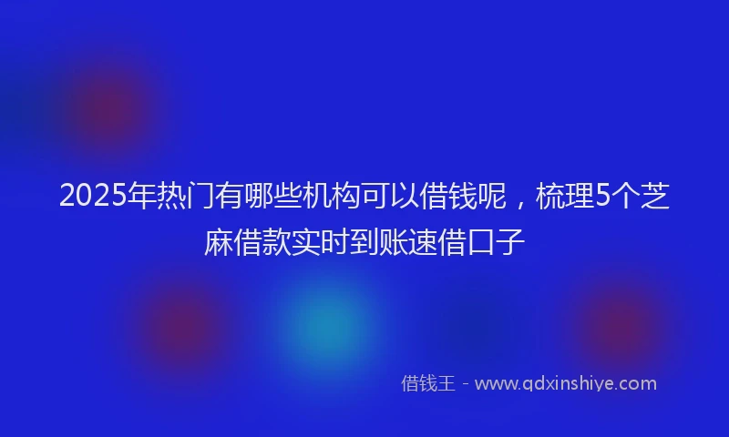2025年热门有哪些机构可以借钱呢，梳理5个芝麻借款实时到账速借口子