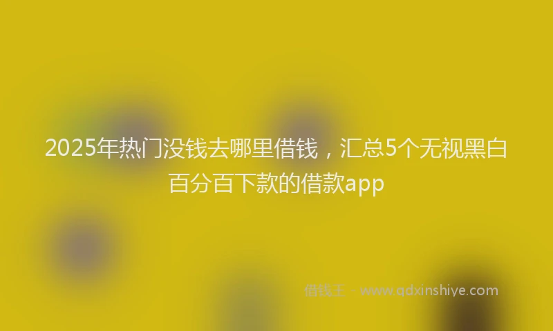 2025年热门没钱去哪里借钱，汇总5个无视黑白百分百下款的借款app