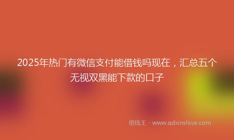 2025年热门有微信支付能借钱吗现在，汇总五个无视双黑能下款的口子