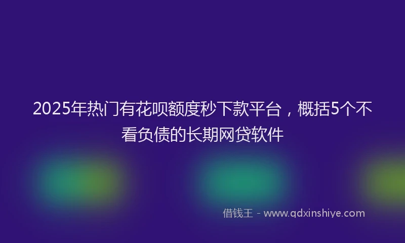 2025年热门有花呗额度秒下款平台，概括5个不看负债的长期网贷软件