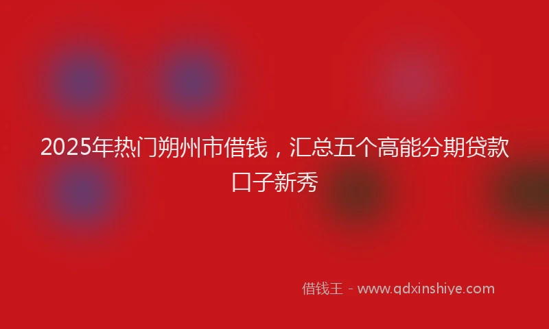 2025年热门朔州市借钱，汇总五个高能分期贷款口子新秀