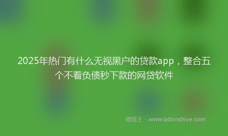 2025年热门有什么无视黑户的贷款app，整合五个不看负债秒下款的网贷软件