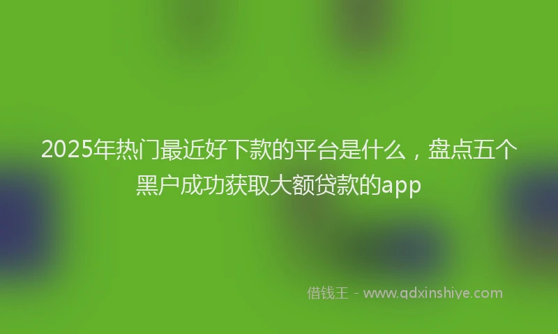 2025年热门最近好下款的平台是什么,盘点五个黑户成功获取大额贷款的app