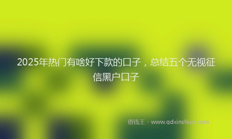 2025年热门有啥好下款的口子，总结五个无视征信黑户口子