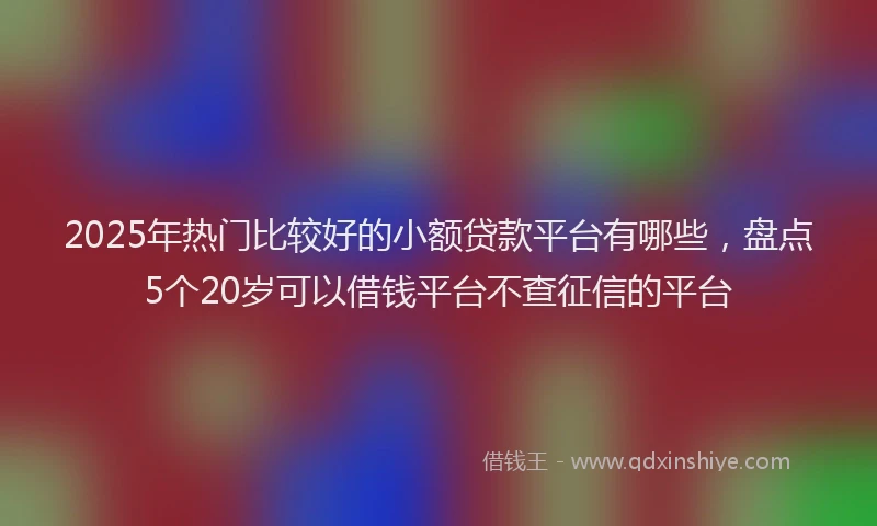 2025年热门比较好的小额贷款平台有哪些,盘点5个20岁可以借钱平台不查征信的平台