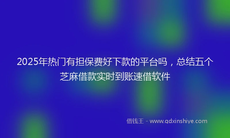 2025年热门有担保费好下款的平台吗，总结五个芝麻借款实时到账速借软件
