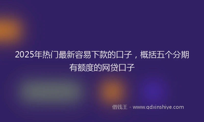2025年热门最新容易下款的口子，概括五个分期有额度的网贷口子