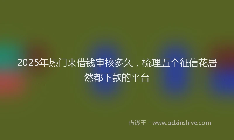 2025年热门来借钱审核多久,梳理五个征信花居然都下款的平台