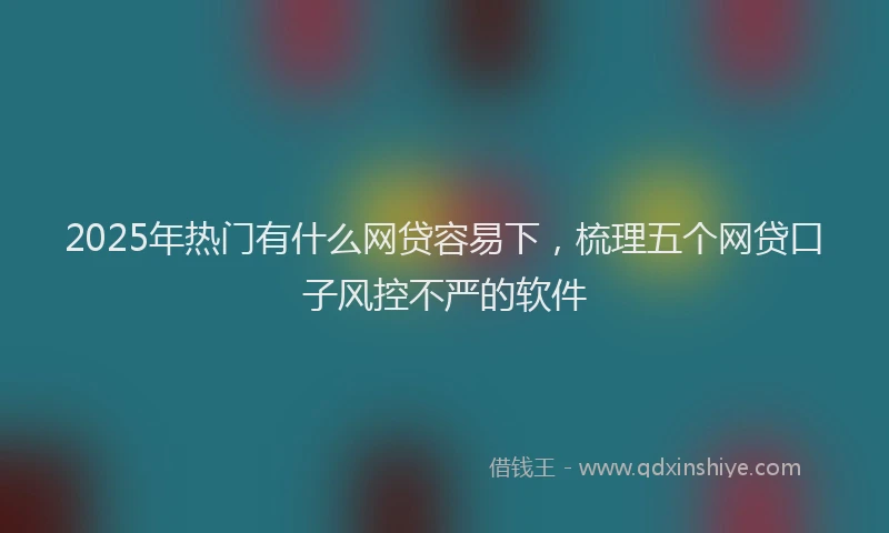 2025年热门有什么网贷容易下，梳理五个网贷口子风控不严的软件