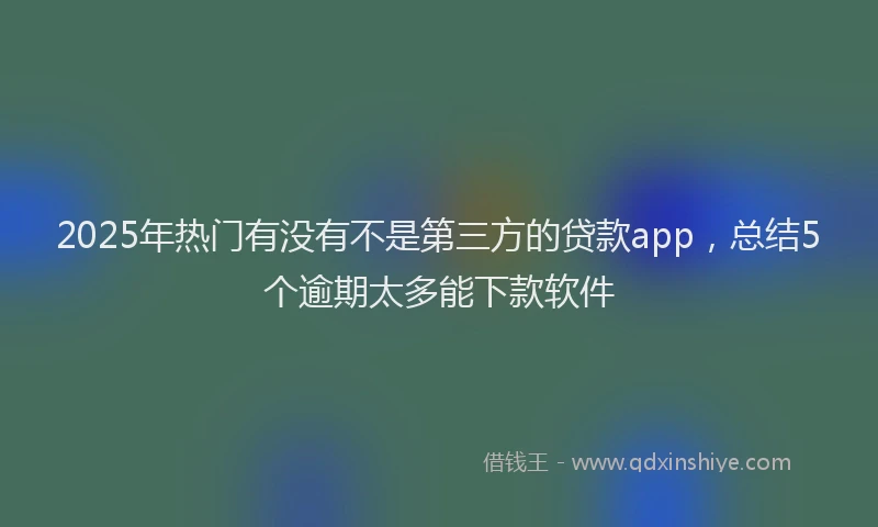 2025年热门有没有不是第三方的贷款app，总结5个逾期太多能下款软件