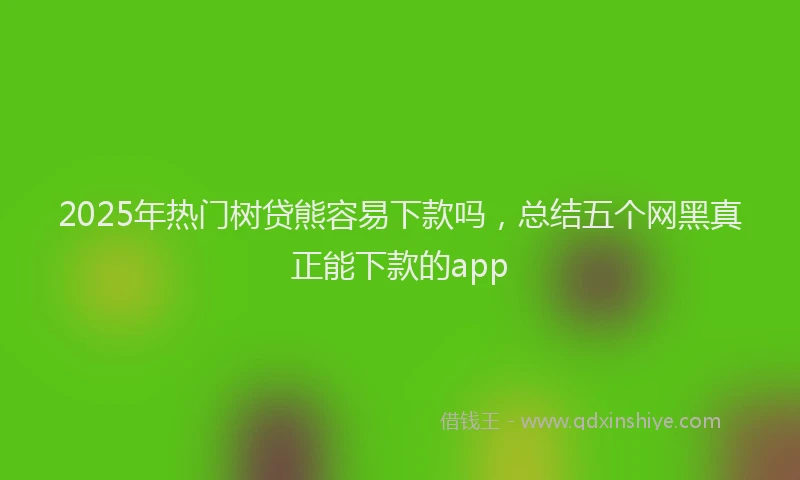 2025年热门树贷熊容易下款吗，总结五个网黑真正能下款的app