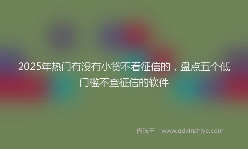 2025年热门有没有小贷不看征信的，盘点五个低门槛不查征信的软件