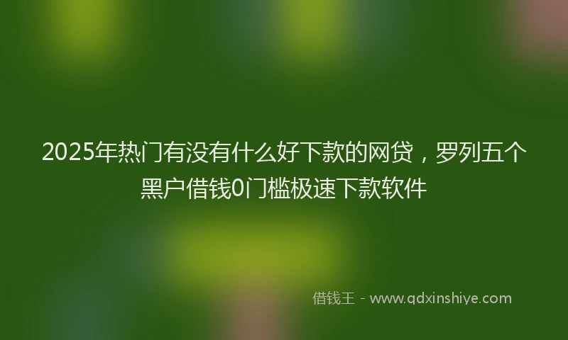 2025年热门有没有什么好下款的网贷,罗列五个黑户借钱0门槛极速下款软件