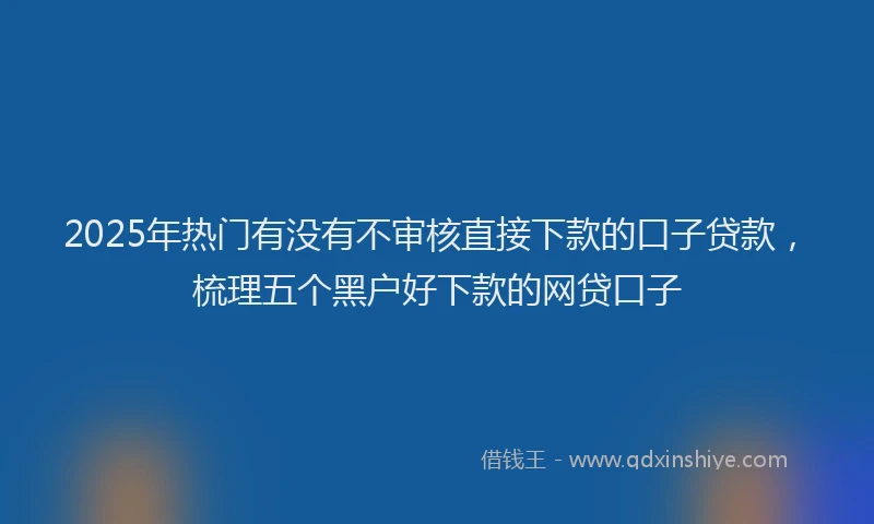 2025年热门有没有不审核直接下款的口子贷款,梳理五个黑户好下款的网贷口子
