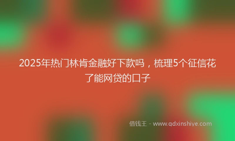 2025年热门林肯金融好下款吗,梳理5个征信花了能网贷的口子