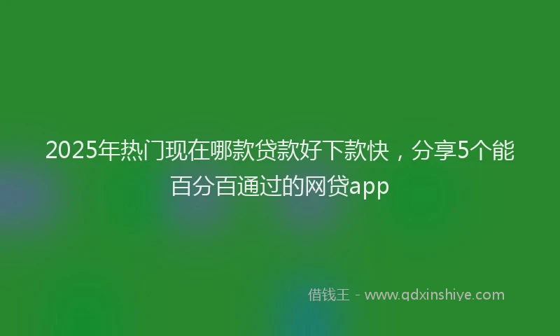 2025年热门现在哪款贷款好下款快,分享5个能百分百通过的网贷app