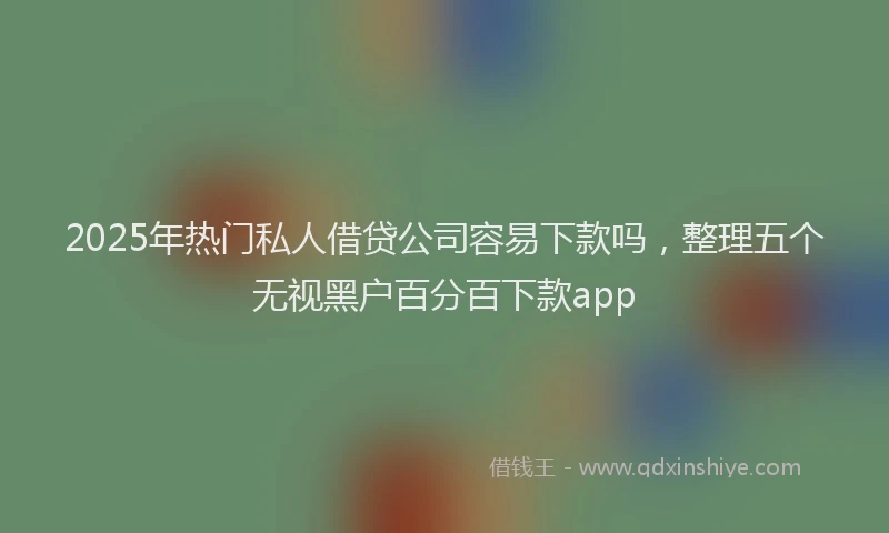 2025年热门私人借贷公司容易下款吗，整理五个无视黑户百分百下款app