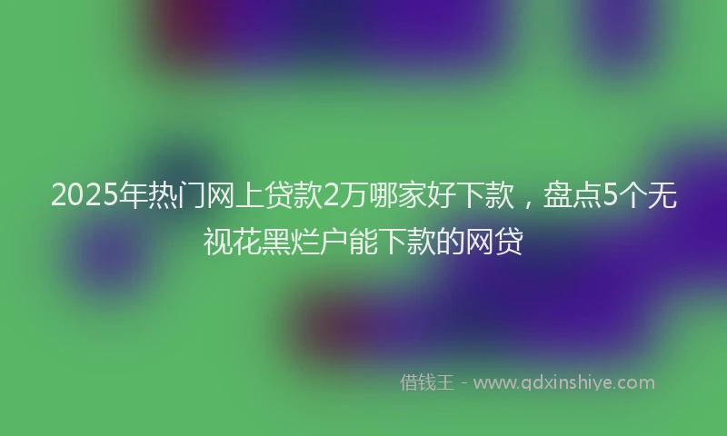 2025年热门网上贷款2万哪家好下款，盘点5个无视花黑烂户能下款的网贷