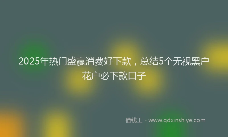 2025年热门盛赢消费好下款，总结5个无视黑户花户必下款口子