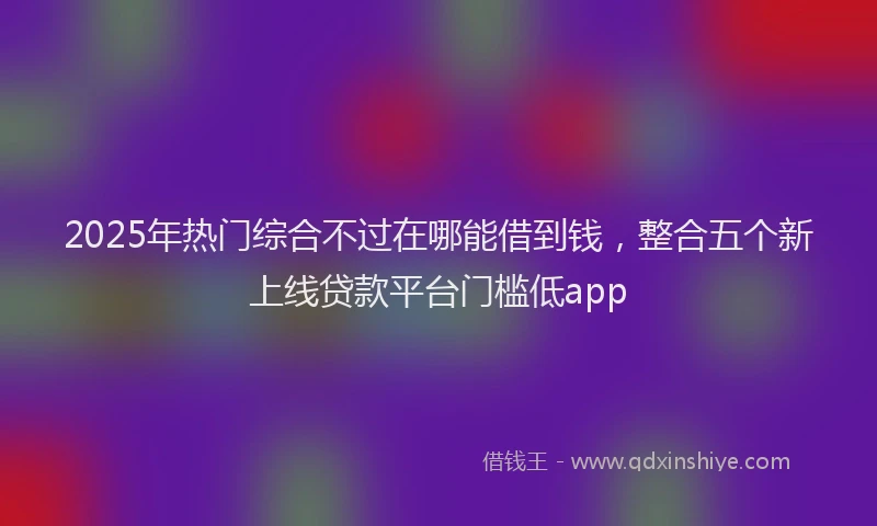 2025年热门综合不过在哪能借到钱，整合五个新上线贷款平台门槛低app